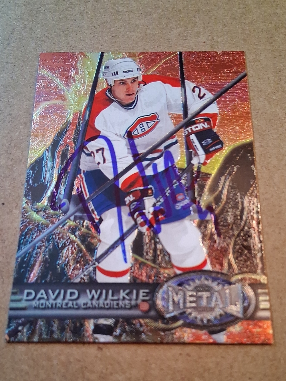 David Wilkie Montreal Canadiens Metal Hockey Card - White/Red/Blue